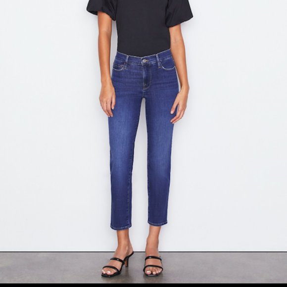 FRAME Denim - Le Nouveau Straight Cropped Jeans - Size 26 in Dawson (Dark Wash) - Picture 1 of 12